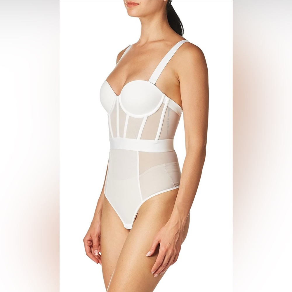 NWOT DKNY womens Sheers Strapless Bodysuit